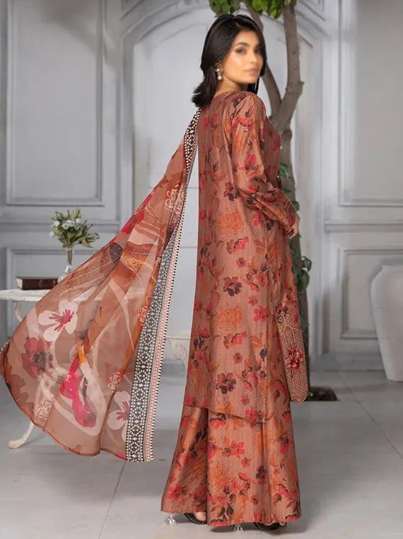 Bloom Embroidered Viscose Doriya Collection 2025 By Fantak (D-09)