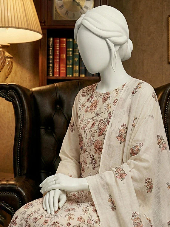 Blossom by ABC Fancy Embroidered Slub Lawn Collection 2026 (D-02)