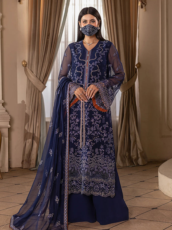 Flossie Festive Embroidered Unstitched Collection'26 (CH-104 Neelam)