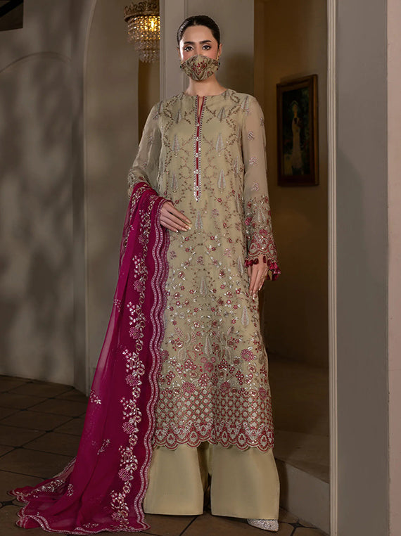 Flossie Festive Embroidered Unstitched Collection'26 (CH-108 Zohra)