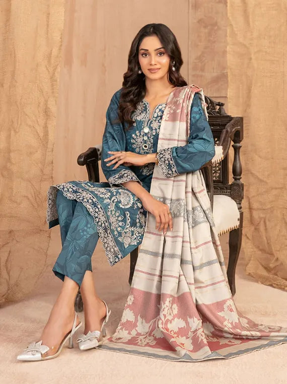 Cassa by Tawakkal Fabrics Embroidered Dhanak Collection 2025 (D-5402)