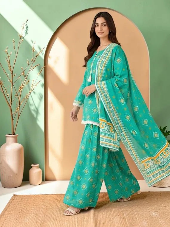 Chah Rangi Premium Khaddar Print Collection'26 (D-03)