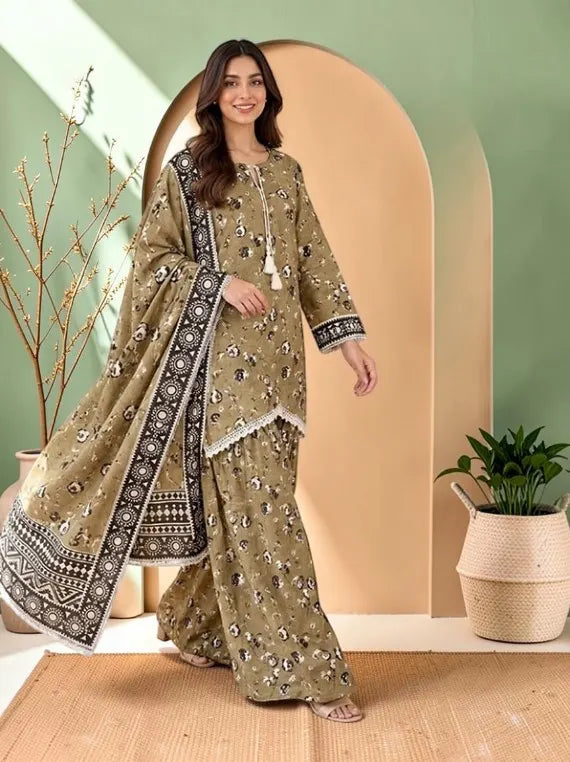 Chah Rangi Premium Khaddar Print Collection'26 (D-09)