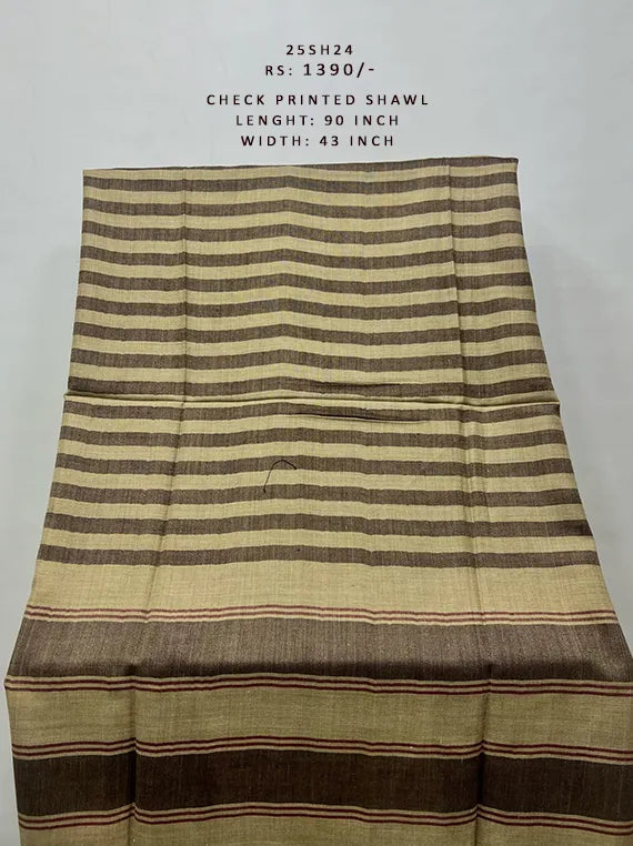 Check Printed Shawl Collection 2024 (25SH24-04)