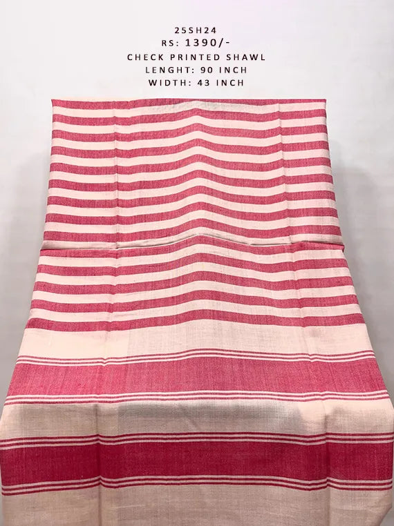 Check Printed Shawl Collection 2024 (25SH24-08)