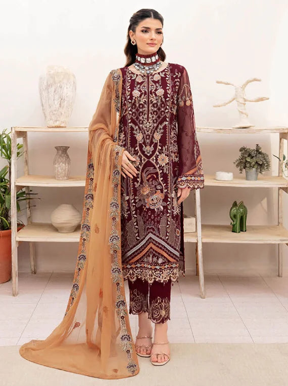 Chevron By Ramsha Chiffon Collection 2023 Vol-07 (A-712)