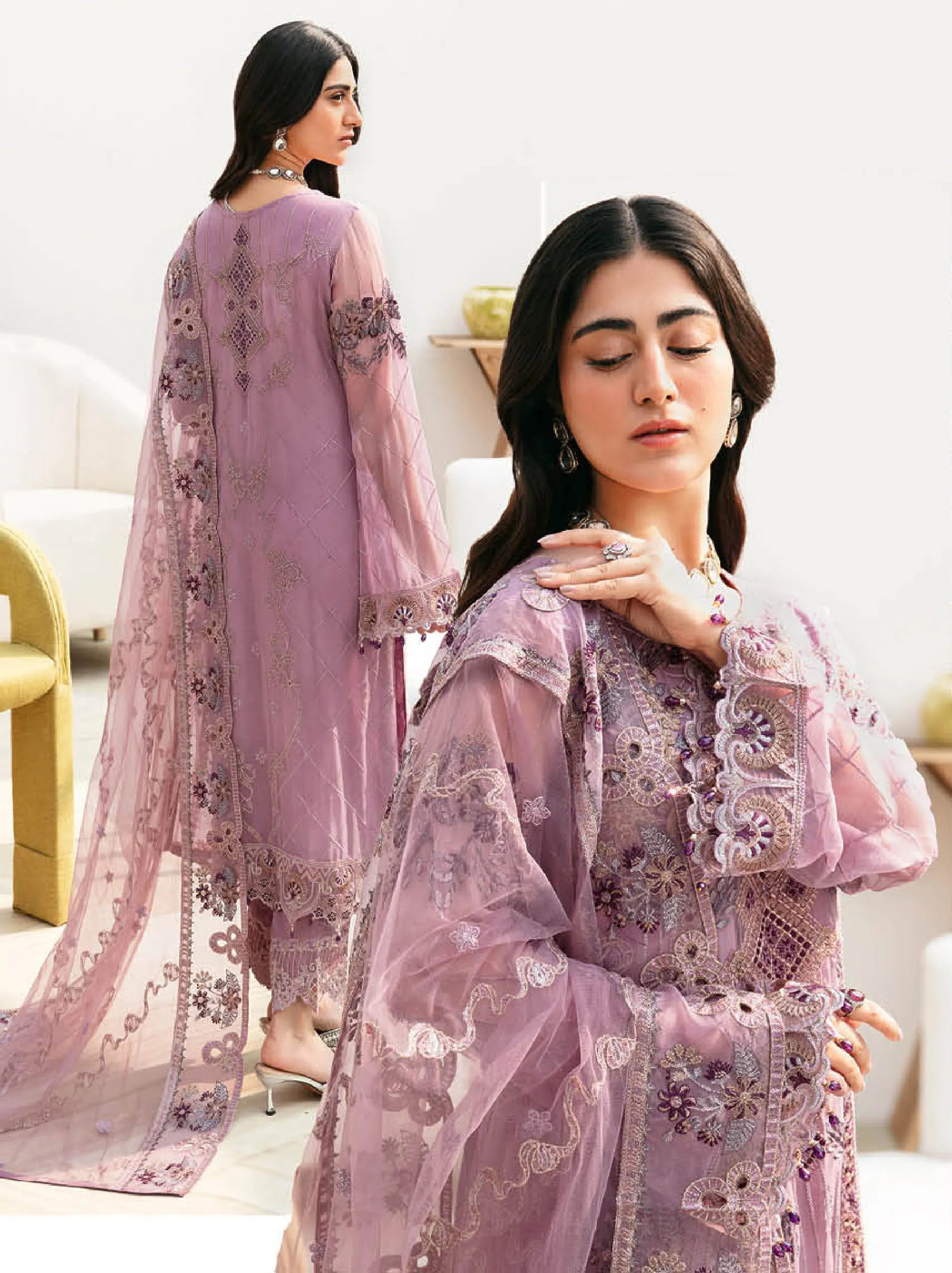 Chevron By Ramsha Chiffon Collection 2024 Vol-08 (A-801)
