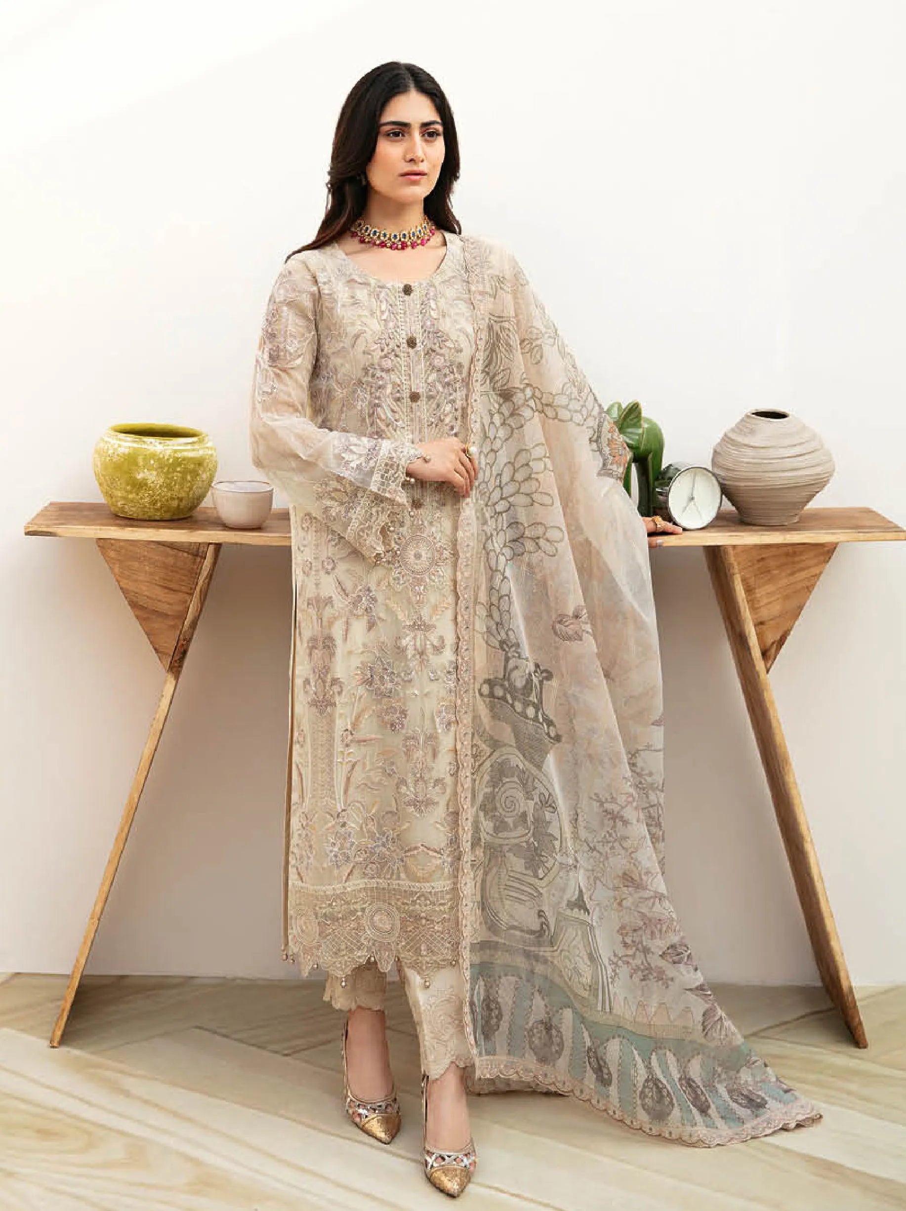 Chevron By Ramsha Chiffon Collection 2024 Vol-08 (A-802)