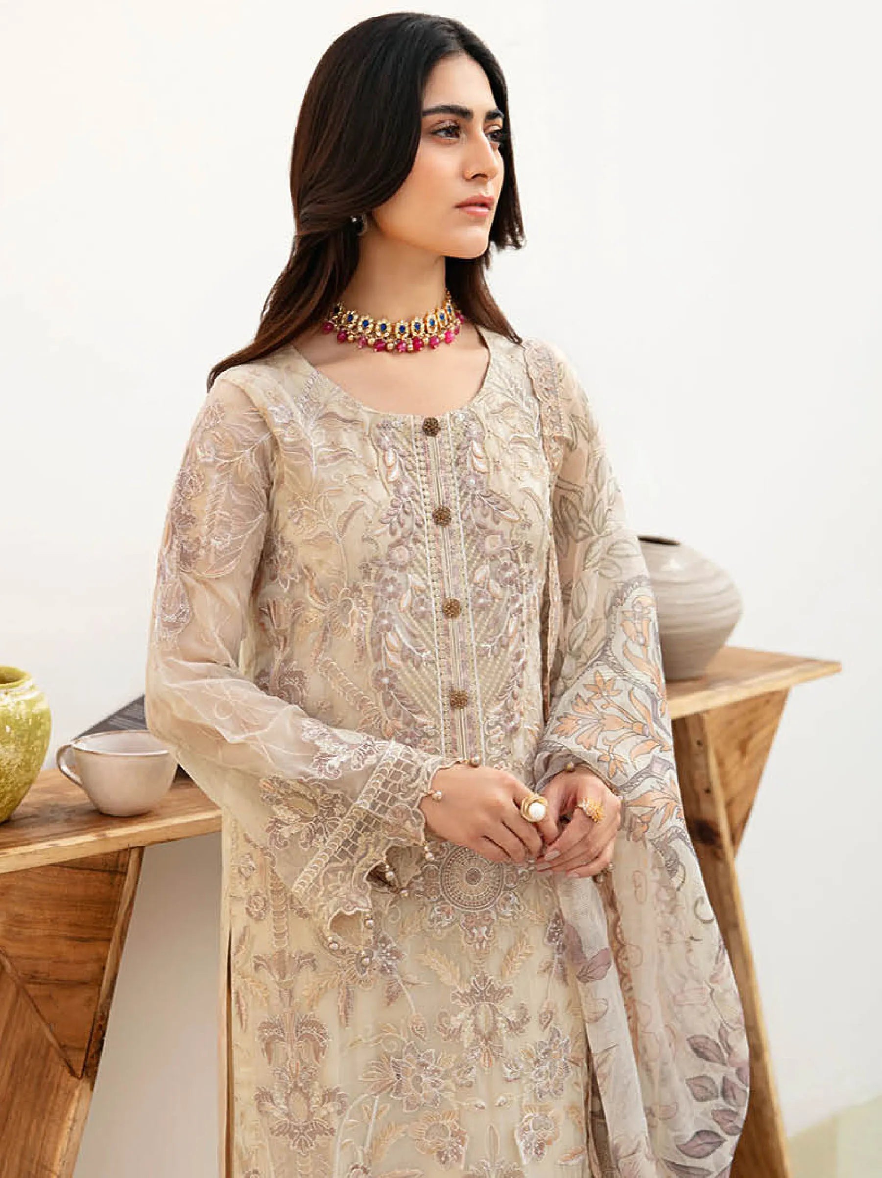 Chevron By Ramsha Chiffon Collection 2024 Vol-08 (A-802)