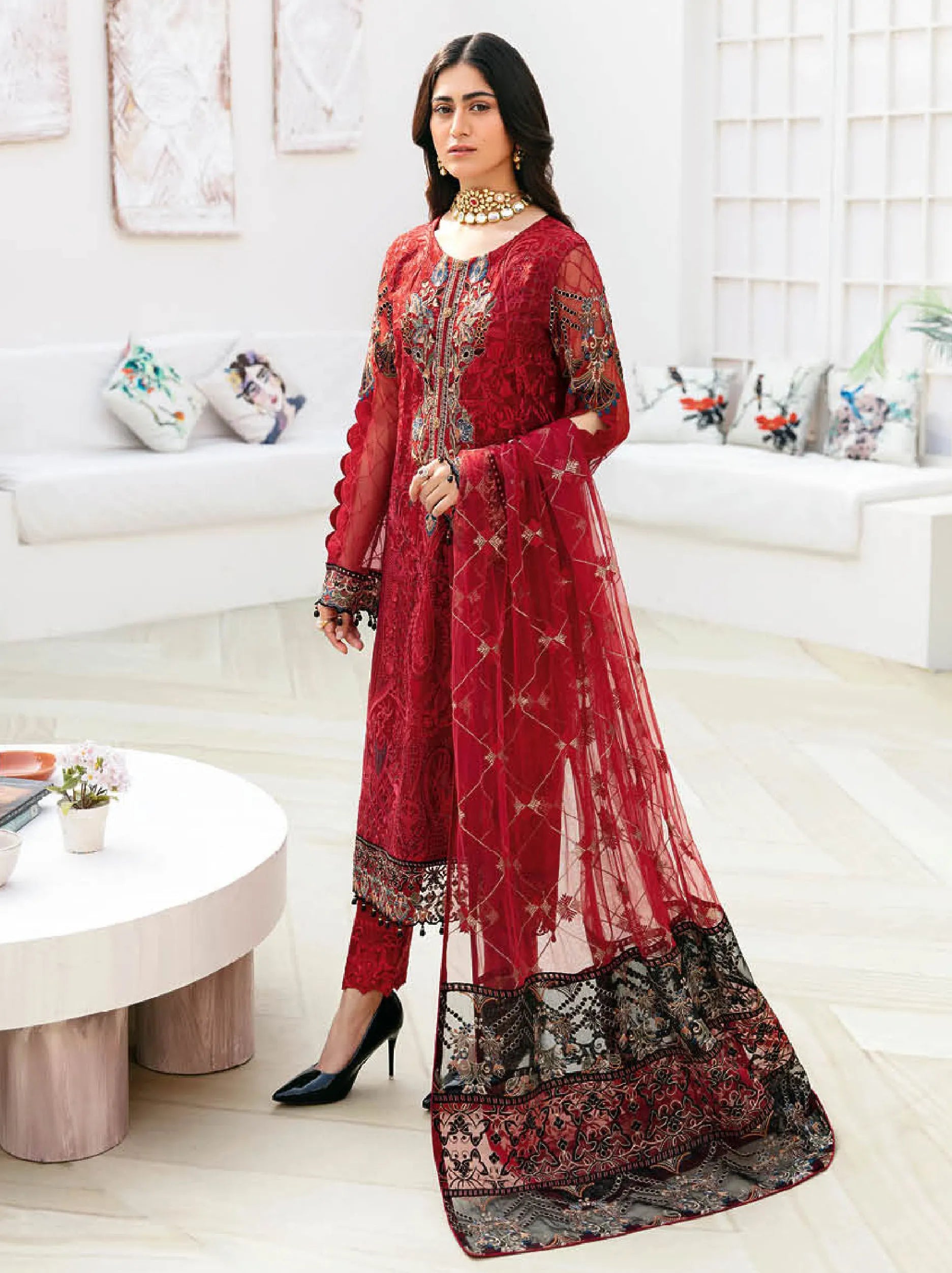 Chevron By Ramsha Chiffon Collection 2024 Vol-08 (A-803)