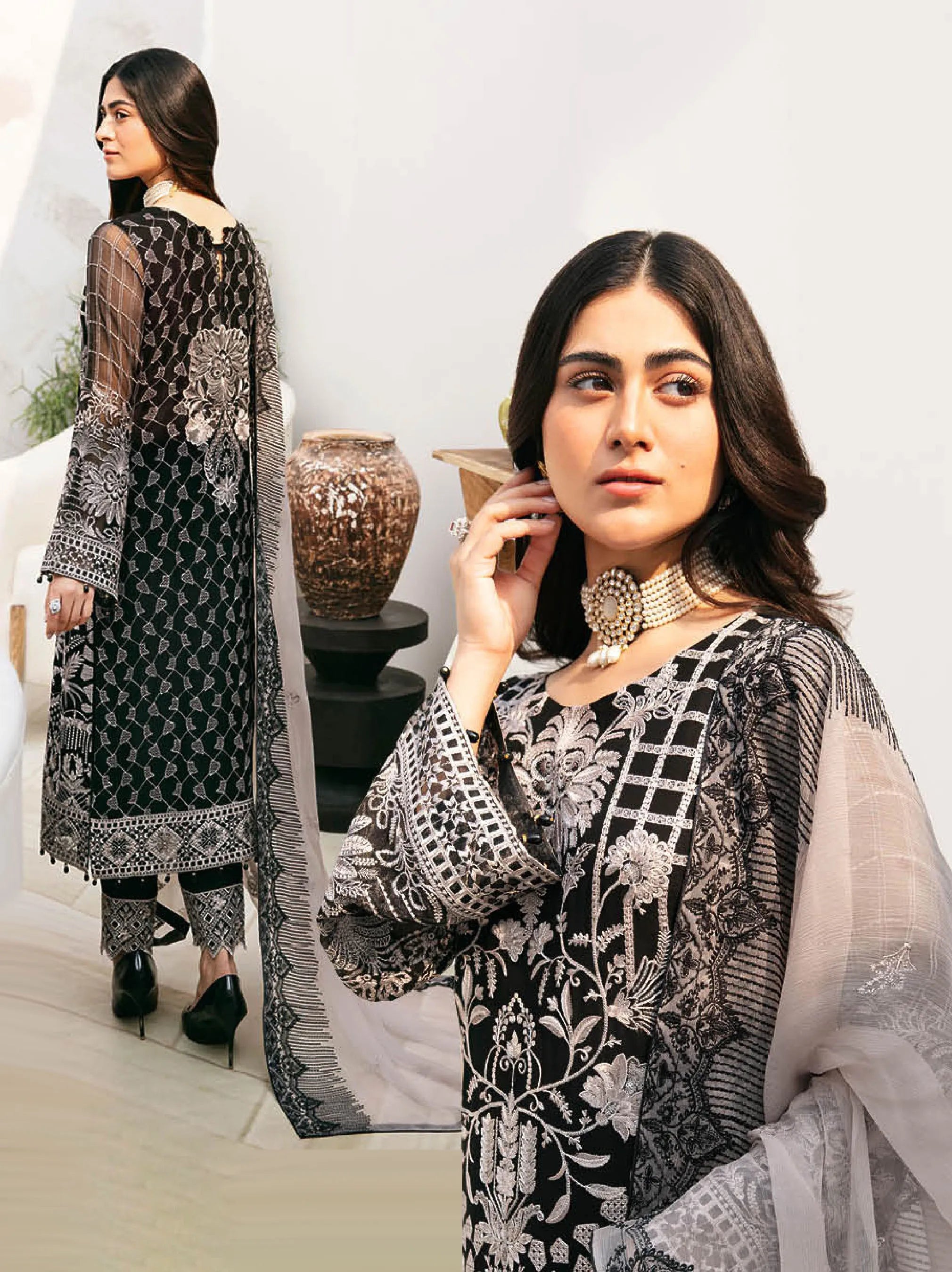 Chevron By Ramsha Chiffon Collection 2024 Vol-08 (A-807)