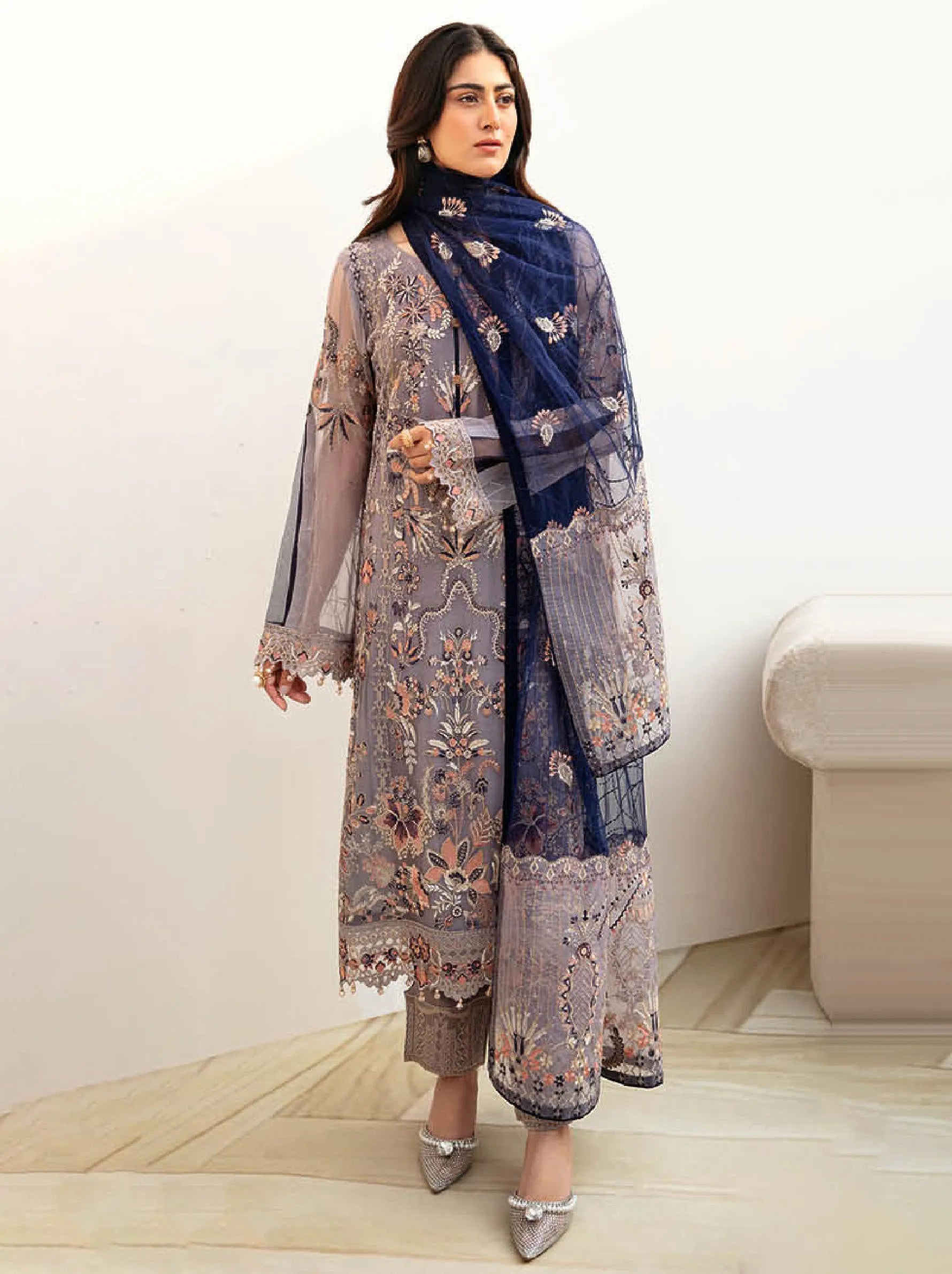 Chevron By Ramsha Chiffon Collection 2024 Vol-08 (A-809)