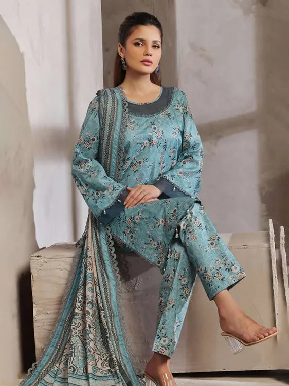 Colours by Alzohaib Printed Lawn Collection 2025 Vol-02 (D-03)