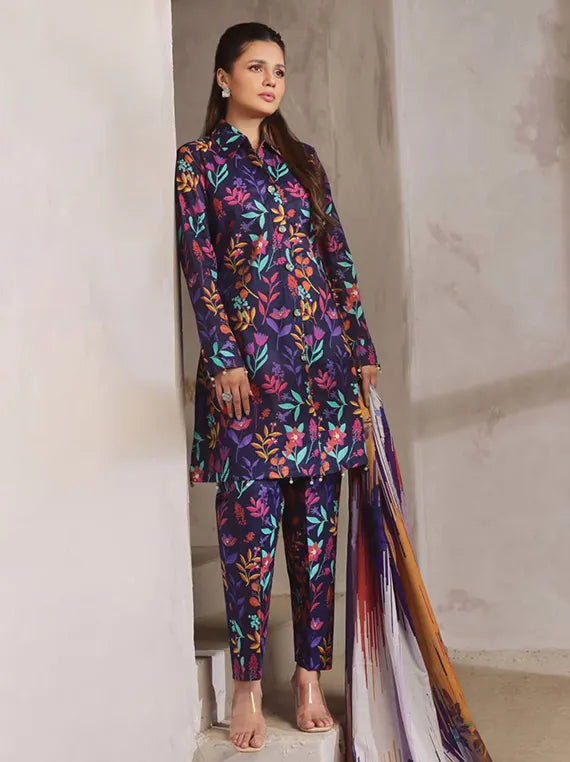 Colours by Alzohaib Printed Lawn Collection 2025 Vol-02 (D-08)