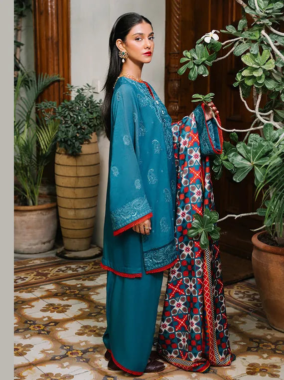 Cozy Printed Khaddar Collection 2025 by ZELLBURY (WUW24E30326)