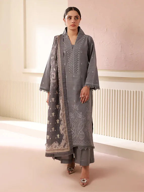 Cozy Printed Khaddar Collection 2025 by ZELLBURY (WUW24E30412)