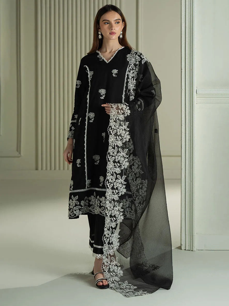 Cross Stitch Embroidered Lawn Collection 2025 (06-RAVEN MESH)