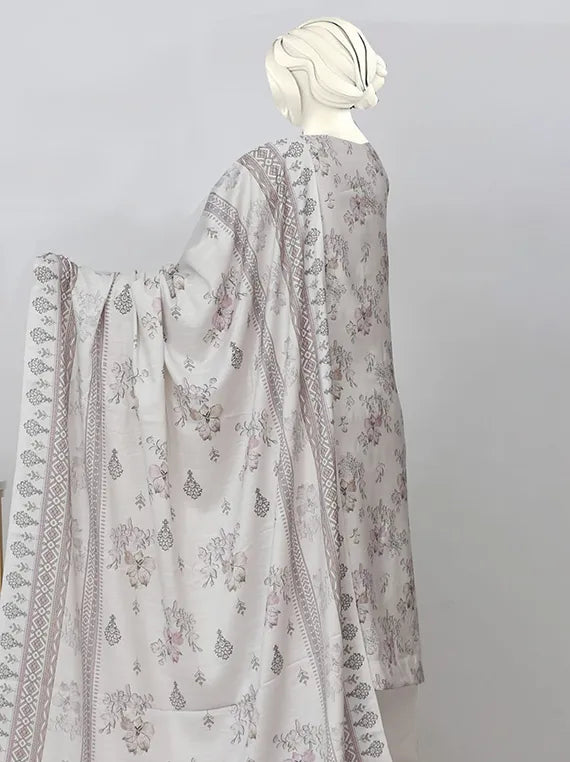 Crown Embroidered Printed Peach Slub Collection 2025 by ABC (D-03)