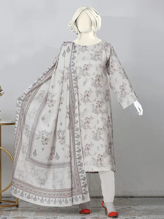 Crown Embroidered Printed Peach Slub Collection 2025 by ABC (D-03)