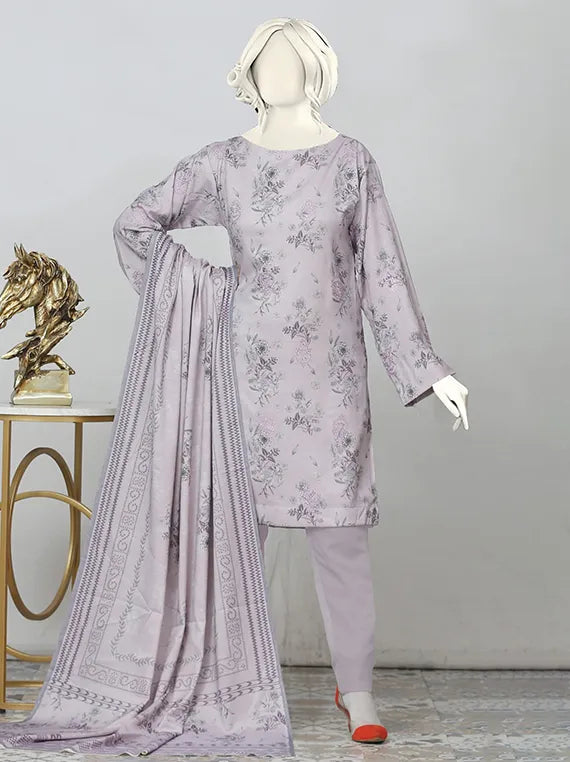 Crown Embroidered Printed Peach Slub Collection 2025 by ABC (D-04)