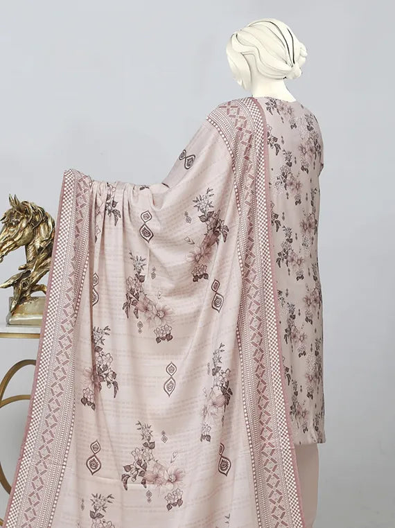 Crown Embroidered Printed Peach Slub Collection 2025 by ABC (D-08)