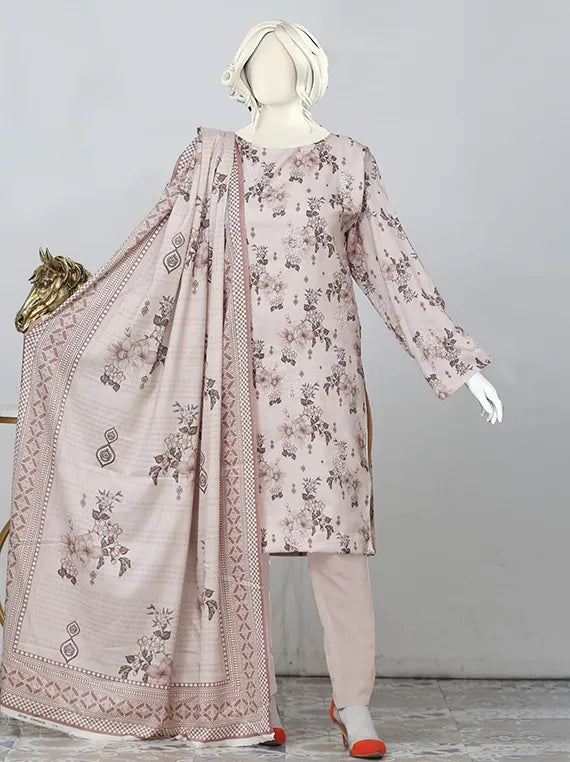 Crown Embroidered Printed Peach Slub Collection 2025 by ABC