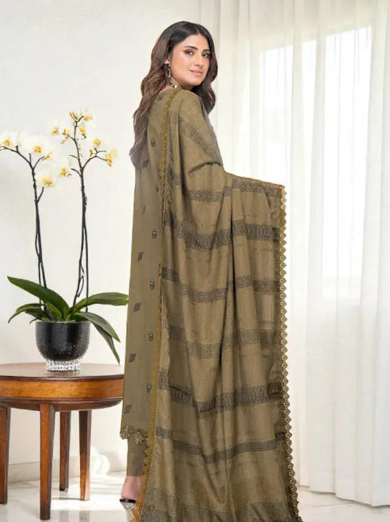Dastak by Riaz Arts Embroidered Slub Peach Collection 2025 (D-01)