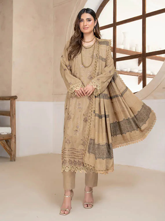 Dastak by Riaz Arts Embroidered Slub Peach Collection 2025 (D-02)