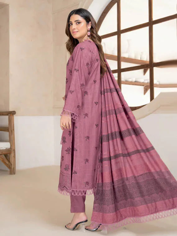 Dastak by Riaz Arts Embroidered Slub Peach Collection 2025 (D-03)