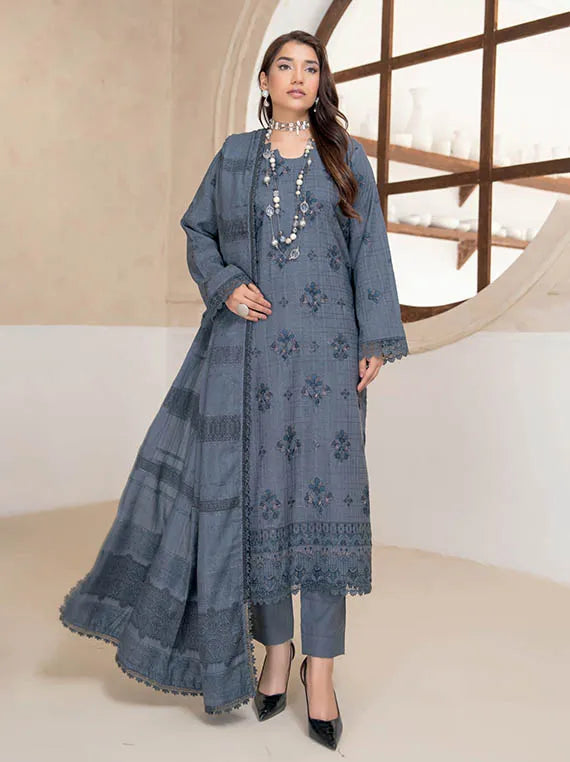 Dastak by Riaz Arts Embroidered Slub Peach Collection 2025 (D-04)