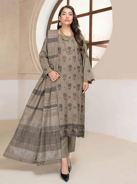 Dastak by Riaz Arts Embroidered Slub Peach Collection 2025 (D-07)