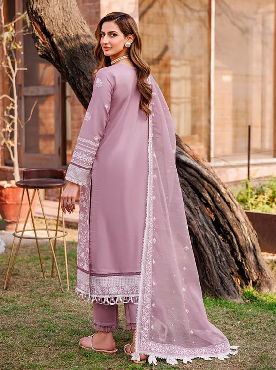 Dastoor Embroidered Lawn Collection 2024 By Farasha (DAINTY LILAC)