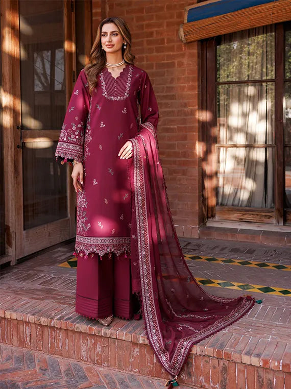Dastoor Embroidered Lawn Collection 2024 By Farasha (RUBY GLAM)
