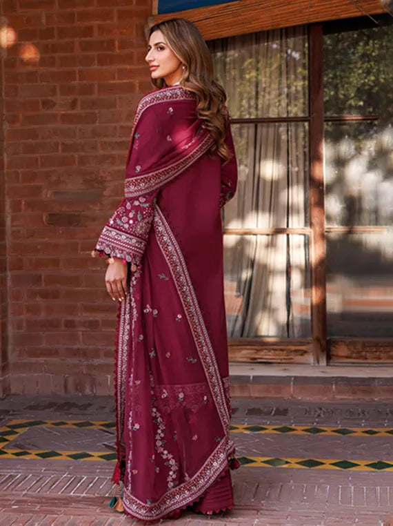 Dastoor Embroidered Lawn Collection 2024 By Farasha (RUBY GLAM)