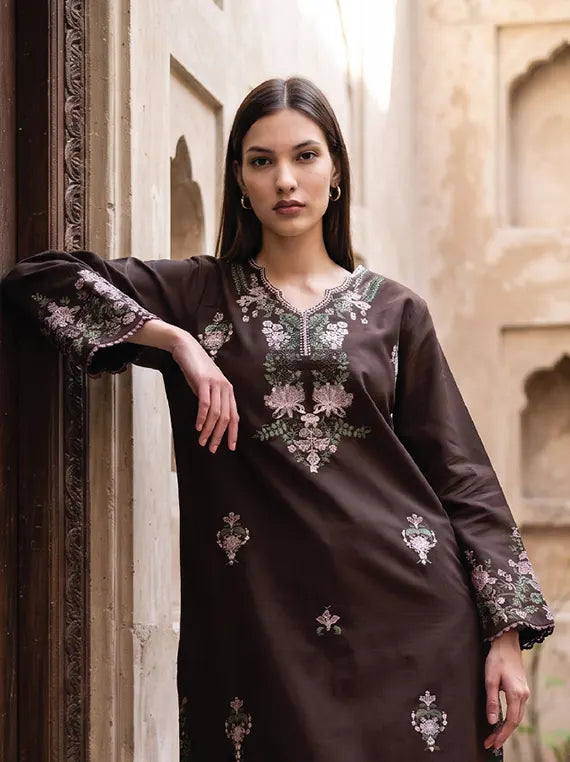 Dehleez By Celts Plachi Shawl Unstitched Collection'26 (D-01)