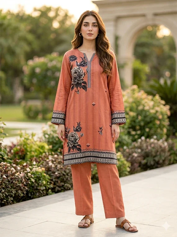 Delicate Flowers Printed Lawn Edit 2026 Vol-FA13 (D-01)