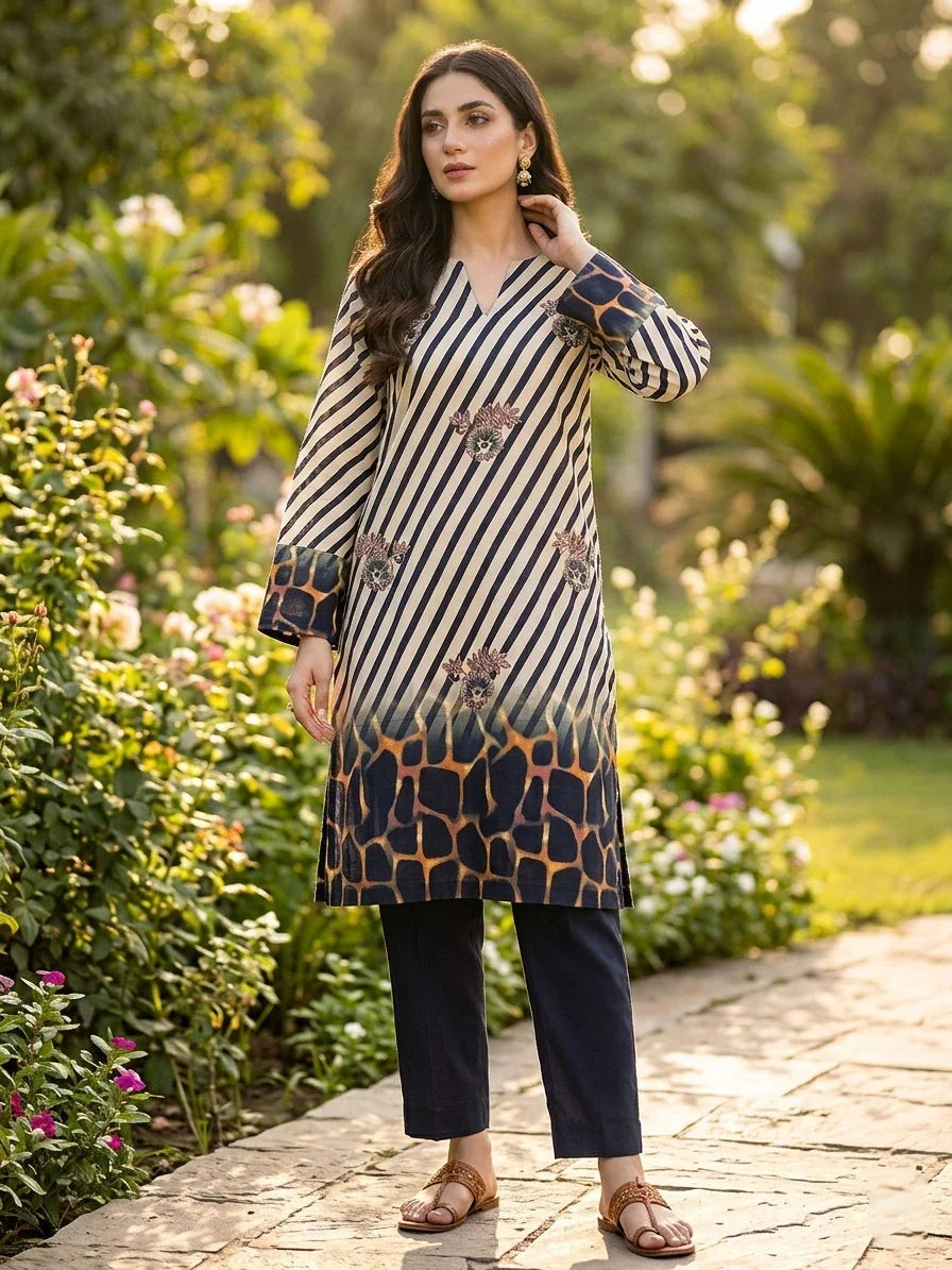 Delicate Flowers Printed Lawn Edit 2026 Vol-FA13 (D-02)