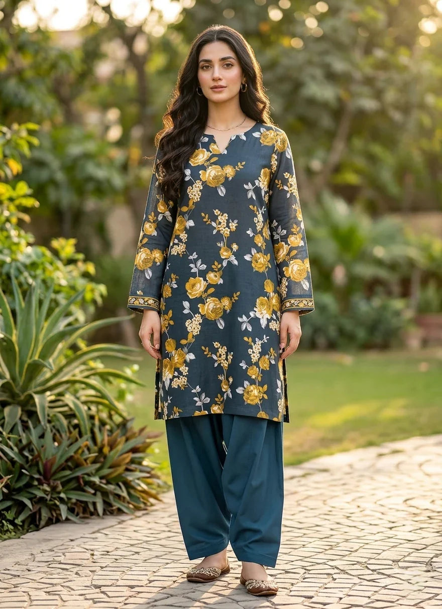 Delicate Flowers Printed Lawn Edit 2026 Vol-FA13 (D-03)