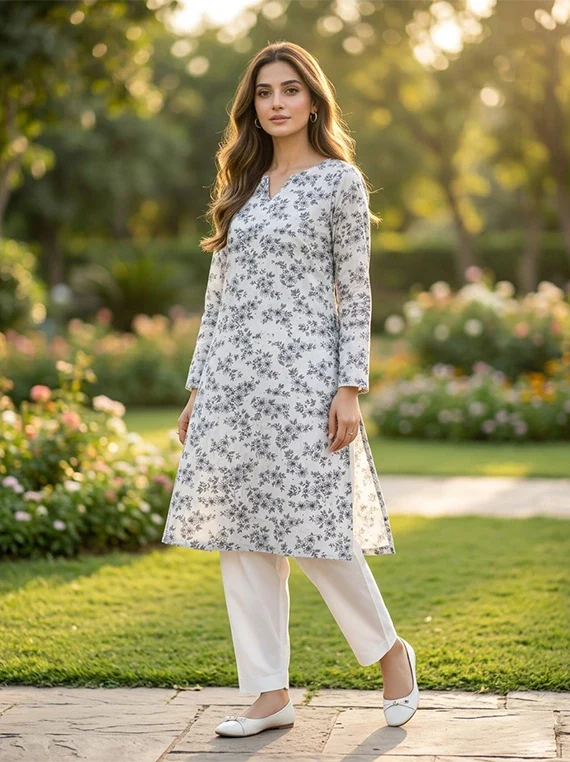 Delicate Flowers Printed Lawn Edit 2026 Vol-FA13 (D-06)