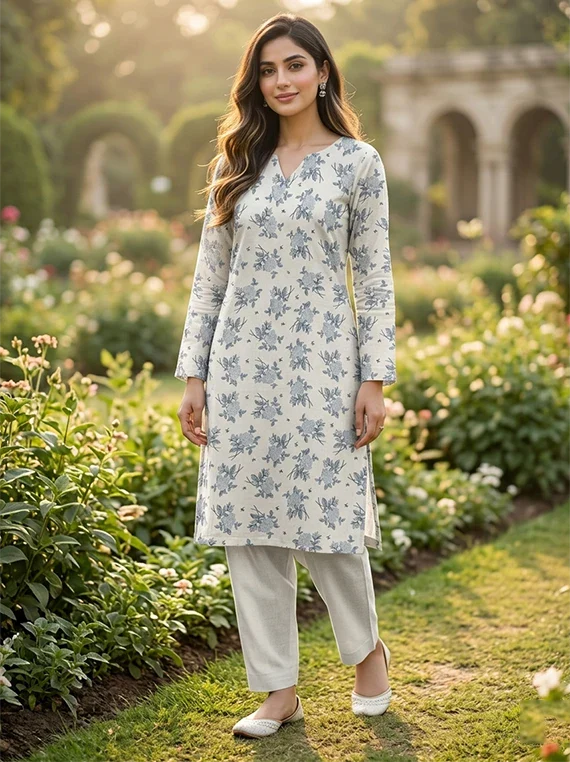 Delicate Flowers Printed Lawn Edit 2026 Vol-FA13 (D-08)