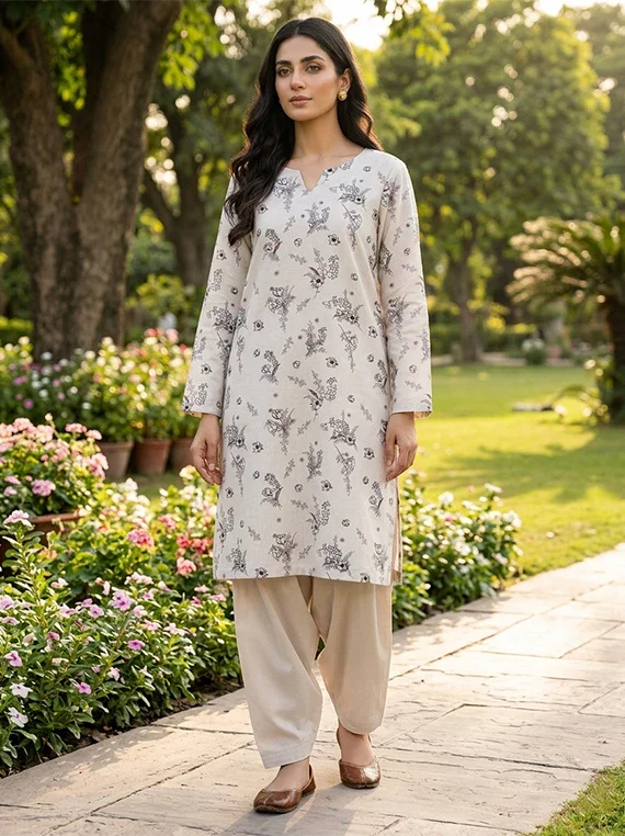 Delicate Flowers Printed Lawn Edit 2026 Vol-FA13 (D-09)