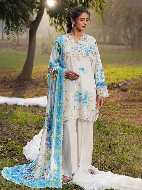 Dhanak Luxury by Ramsha Embroidered Lawn Collection 2026 (DH-103)