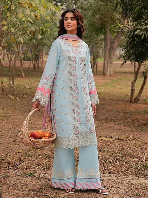 Dhanak Luxury by Ramsha Embroidered Lawn Collection 2026 (DH-106)