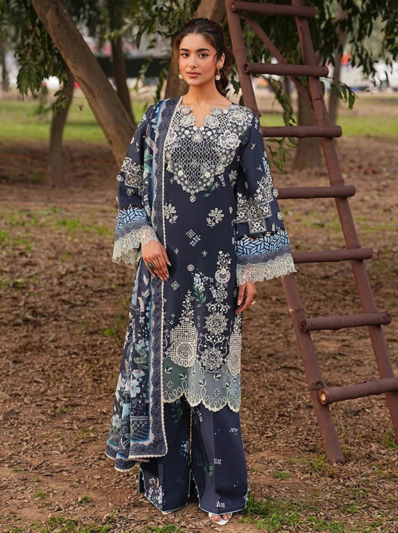 Dhanak Luxury by Ramsha Embroidered Lawn Collection 2026 (DH-107)