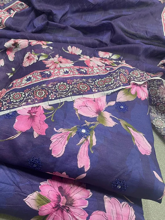 Digital Printed Chikenkari Lawn Edit 2025 Vol-PC52 (D-01)