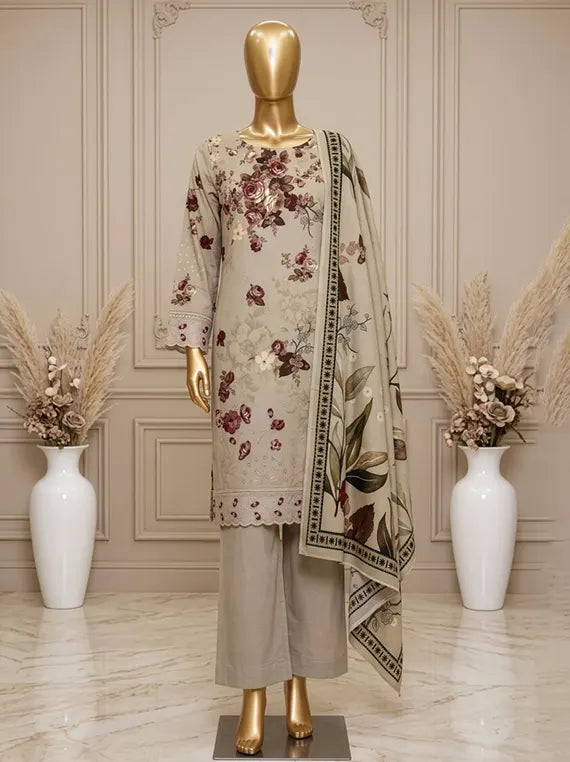 Divine by Fantak Silk Slub Karandi Unstitched Collection'26 V-1003