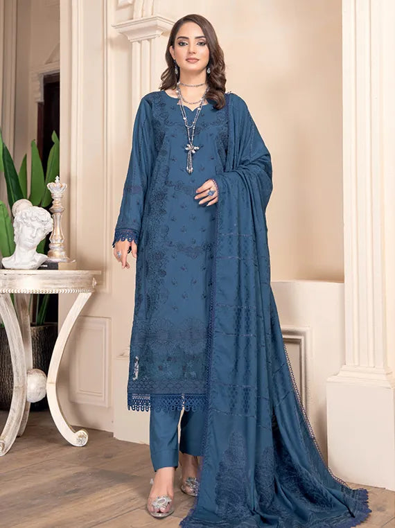 Diwan Embroidered Peach Slub Collection 2025 by Chawla Fabrics (D-03)