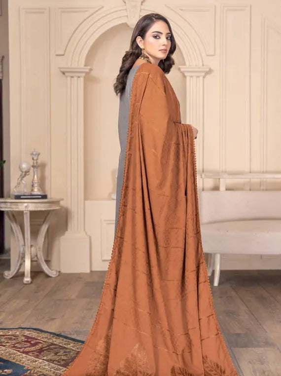 Diwan Embroidered Peach Slub Collection 2025 by Chawla Fabrics (D-04)