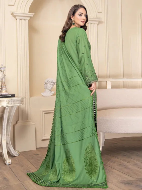 Diwan Embroidered Peach Slub Collection 2025 by Chawla Fabrics (D-05)