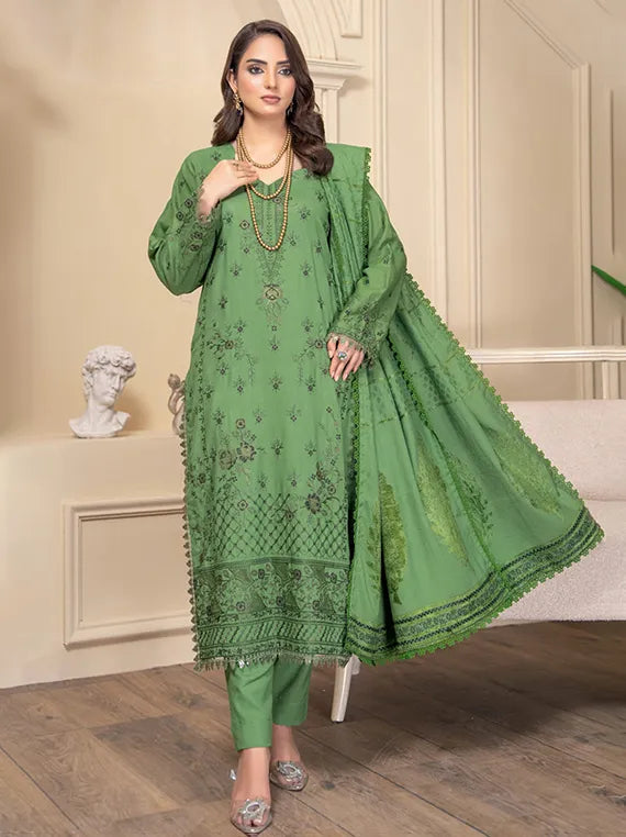 Diwan Embroidered Peach Slub Collection 2025 by Chawla Fabrics (D-05)
